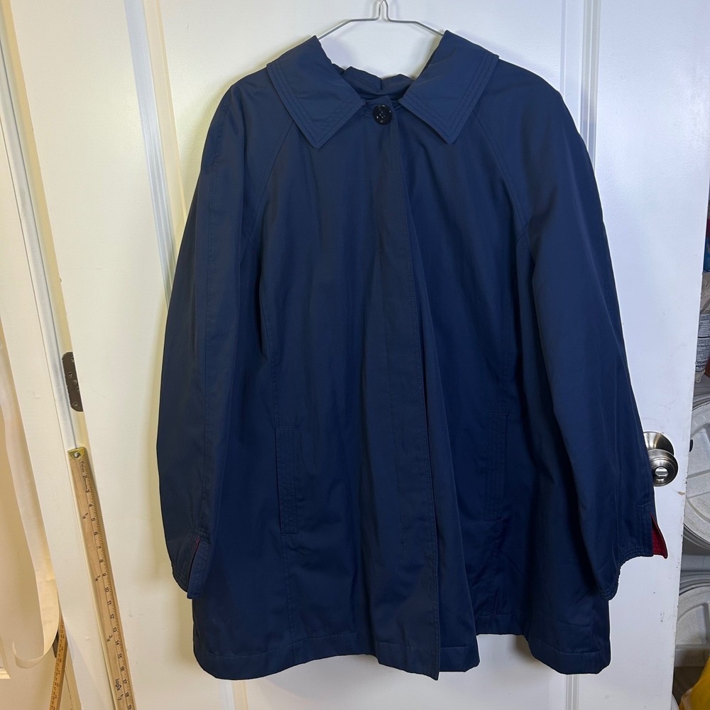 Lands' End Women Rain Coat Removable Quilted Liner Navy Blue Size XL